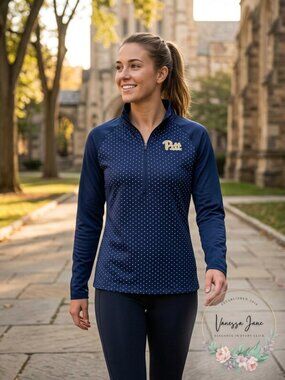 NCAA Pittsburgh Panthers Womens Ladies Classic Workout 1/2 Zip Jacket, Small